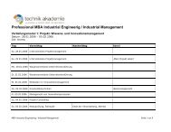 Curriculum â MBA (pdf, 48K) - Technik Akademie Vienna Region