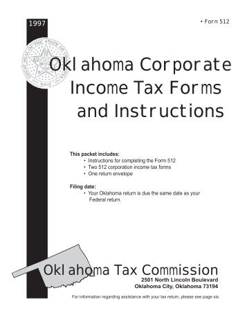 Oklahoma Corporate Income Tax Forms and Instructions