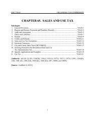 chapter 65. sales and use tax - Oklahoma Tax Commission - State of ...