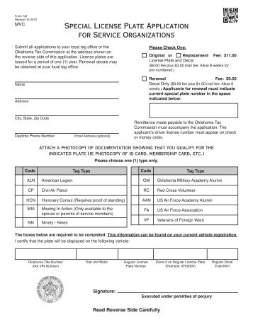 Form 742 - Oklahoma Tax Commission