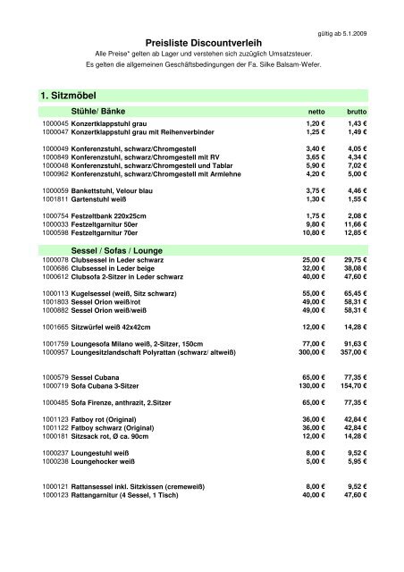 Preisliste Discountverleih1 - discount-verleih.de