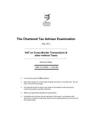 The Chartered Tax Adviser Examination