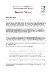 Transfer Pricing - The Chartered Institute of Taxation