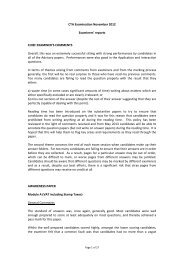 CTA Examination November 2012 Examiners' reports CHIEF ...