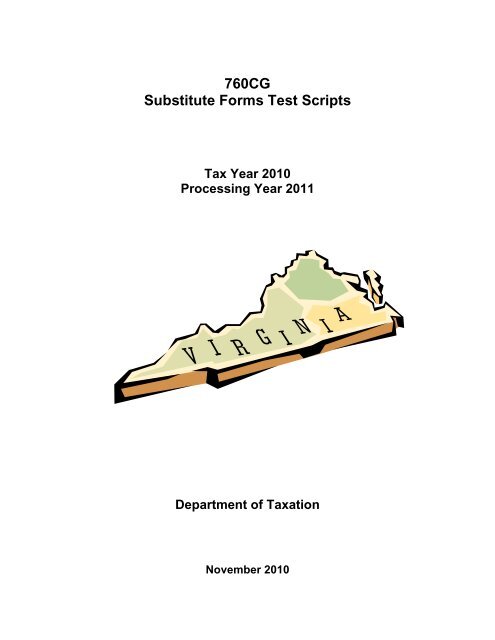760CG Substitute Forms Test Scripts - Virginia Department of Taxation