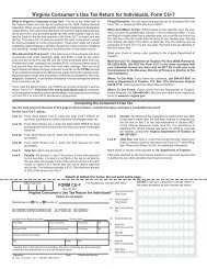 Virginia Consumer's Use Tax Return for Individuals, Form CU-7 ...