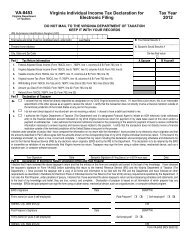 Virginia Individual Income Tax Declaration for Electronic Filing