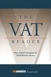 What a Federal Consumption Tax Would Mean for ... - Tax Analysts