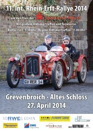 11. Int. Rhein-Erft-Rallye 2014 Grevenbroich · Altes Schloss 27. April 2014