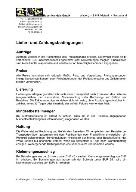 Download Liefer- und Zahlungsbedingungen - Bauer Handels GmbH