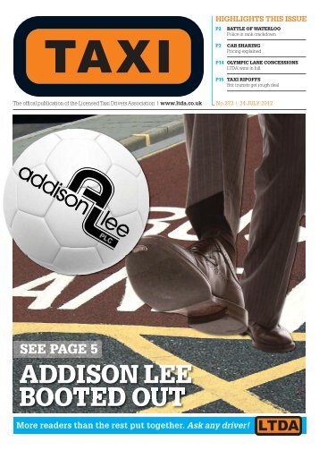BOOTED OUT ADDISON LEE - TAXI Newspaper