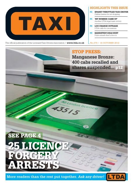 Issue 279 - TAXI Newspaper
