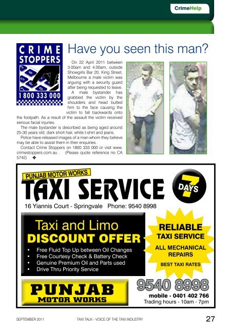 Voice Of The taxi I - Taxi Talk Magazine