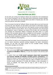Town Hall Rich List 2012 - The TaxPayers' Alliance