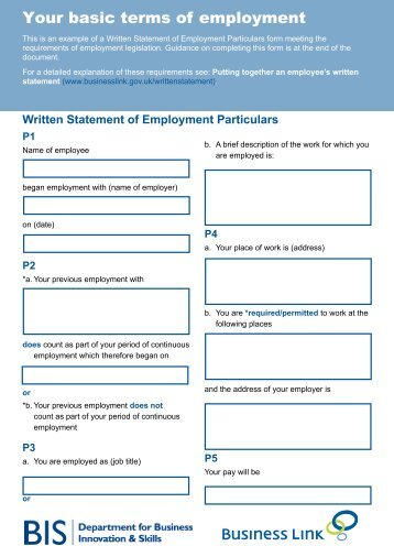 Your basic terms of employment