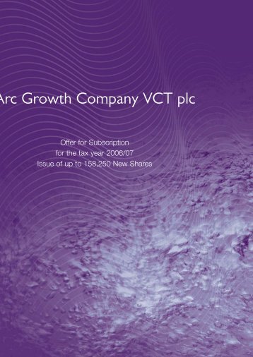 Arc Growth Company VCT plc - The Tax Shelter Report