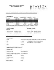 Costs, Tuition, and Fees Schedule 2011-12 ... - Taylor University