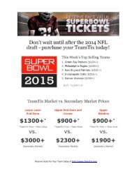 Reserve Seats for Your Team today at http://www.TeamTix.com