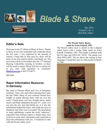 BLADE and SHAVE July 2014 by Bob Hall