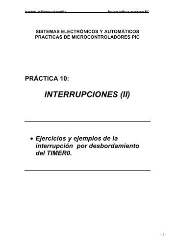 INTERRUPCIONES (II) - ISA Ingeniería de Sistemas y Automática