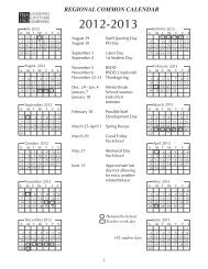 TBAISD Regional Common Calendar