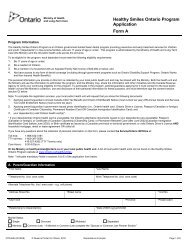 Healthy Smiles Ontario Program Application Form A