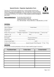 Special Event Organizer Application Form - Thunder Bay District ...