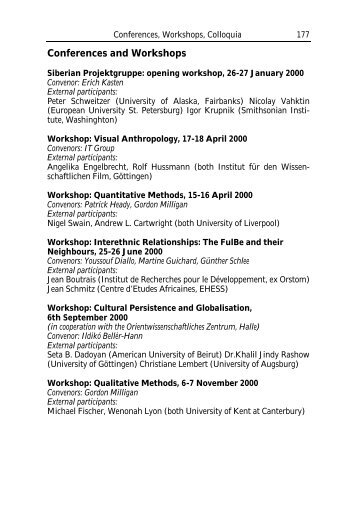 Conferences and Workshops - Max-Planck-Institut für ethnologische ...