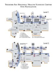 Printable Version of Site Map and TBRHSC Layout - Thunder Bay ...