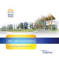 2010 / 2011 Annual Report - Thunder Bay Regional Health ...