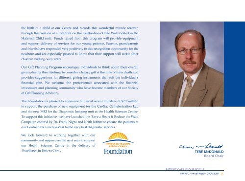 2005 Annual Report - PDF - Thunder Bay Regional Health Sciences ...