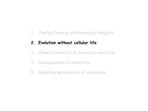 3. Chemical kinetics of molecular evolution - TBI - UniversitÃ¤t Wien