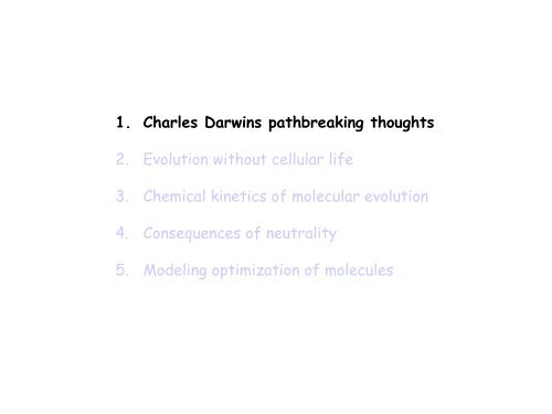 3. Chemical kinetics of molecular evolution - TBI - UniversitÃ¤t Wien