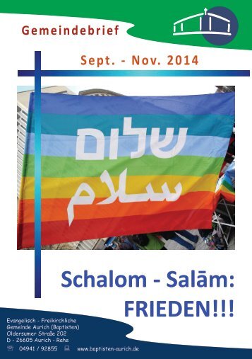 Schalom - Salām: FRIEDEN!!!