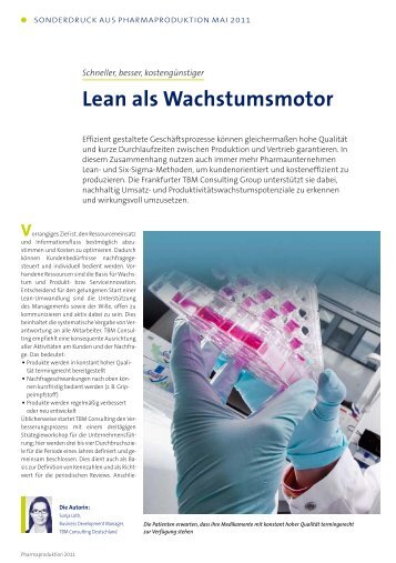 Lean als Wachstumsmotor - TBM Consulting Group