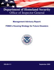 FEMA's Housing Strategy for Future Disasters - Office of Inspector ...