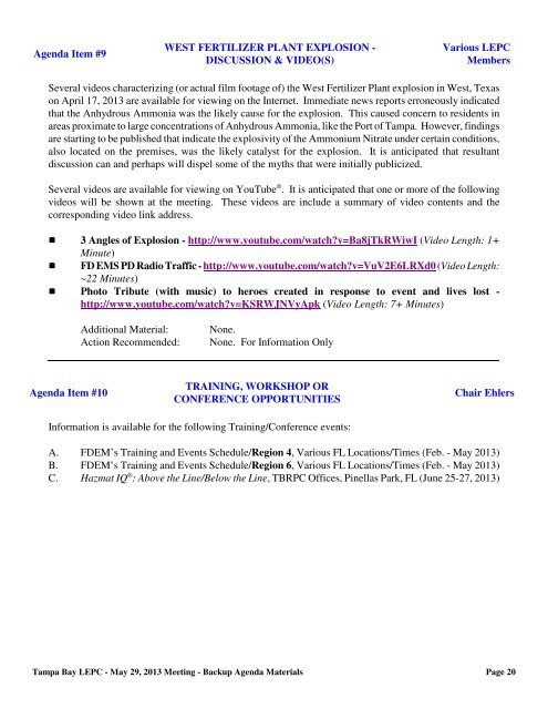 Next LEPC Meeting: Wednesday, August 28, 2013 - Tampa Bay ...