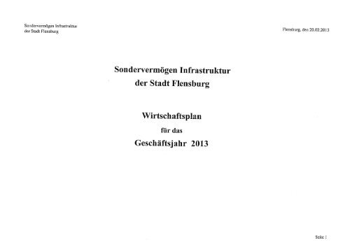 Wirtschaftsplan SV 2013 - TBZ Flensburg