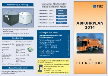 ABFUHRPLAN 2014 - TBZ Flensburg