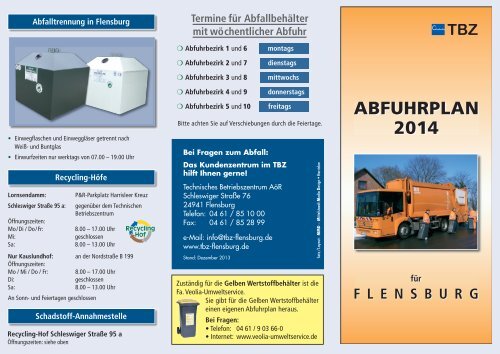 ABFUHRPLAN 2014 - TBZ Flensburg