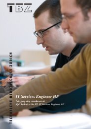 IT Services Engineer HF - Technische Berufsschule ZÃ¼rich