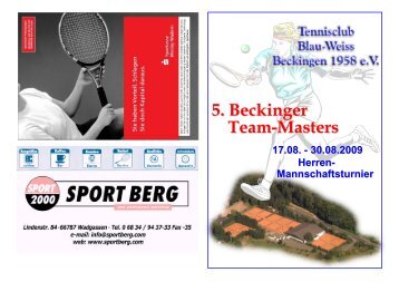 Ausschreibung - TC Blau - Weiss Beckingen