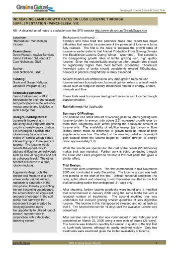 INCREASING LAMB GROWTH RATES ON LUSH LUCERNE ...