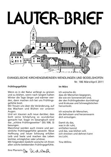 Lauterbrief Nr. 186 März/April 2011 - Die Eusebiuskirche Wendlingen