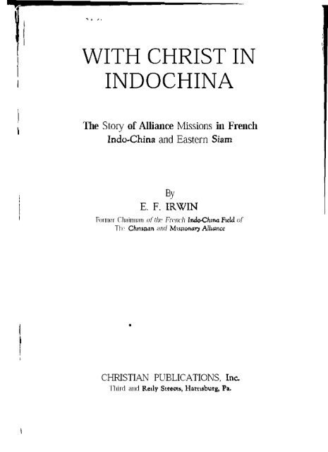 WITH CHRIST IN INDOCHINA - IndoChina1911