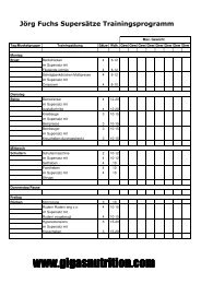 Jörg Fuchs Supersätze Trainingsprogramm - Gigas Nutrition