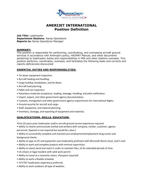 Loadmaster - Amerijet International