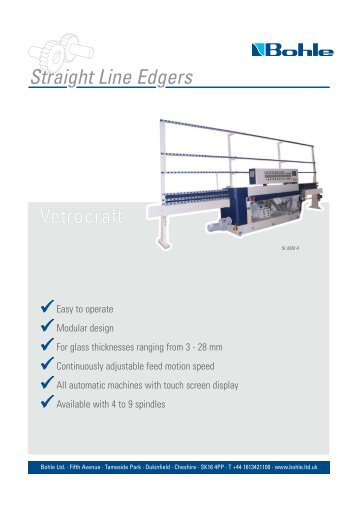 Vetrocraft Straight Line Edgers - Bohle AG