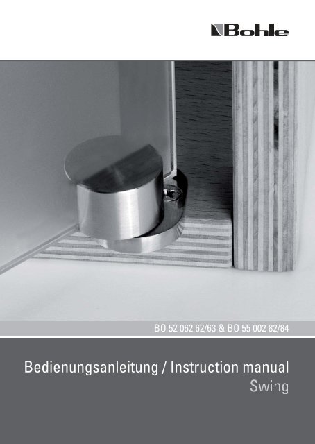 Bedienungsanleitung / Instruction manual - Bohle AG