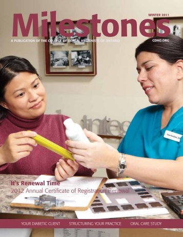 Milestones - College Of Dental Hygienists of Ontario